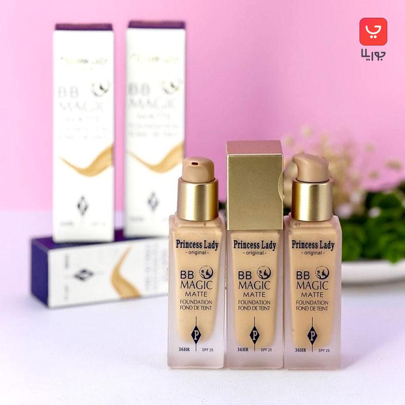 کرم پودر شیشه ای پرنسس لیدی مدل بی بی مجیک مات اورجینال حاوی spf25