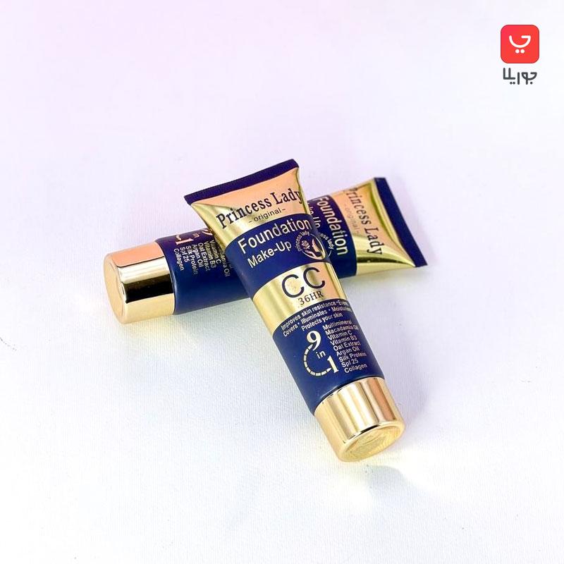 کرم پودر تیوپی پرنسس لیدی سی سی 9 کاره حاوی ویتامین، کلاژن و spf25